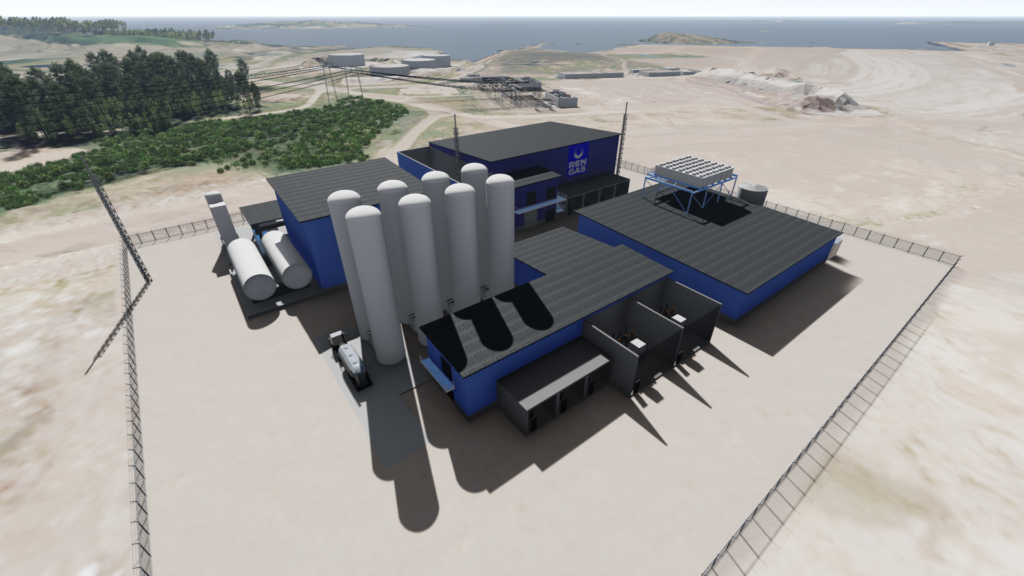 Ren-Gas tehtaan mallinnuskuva.